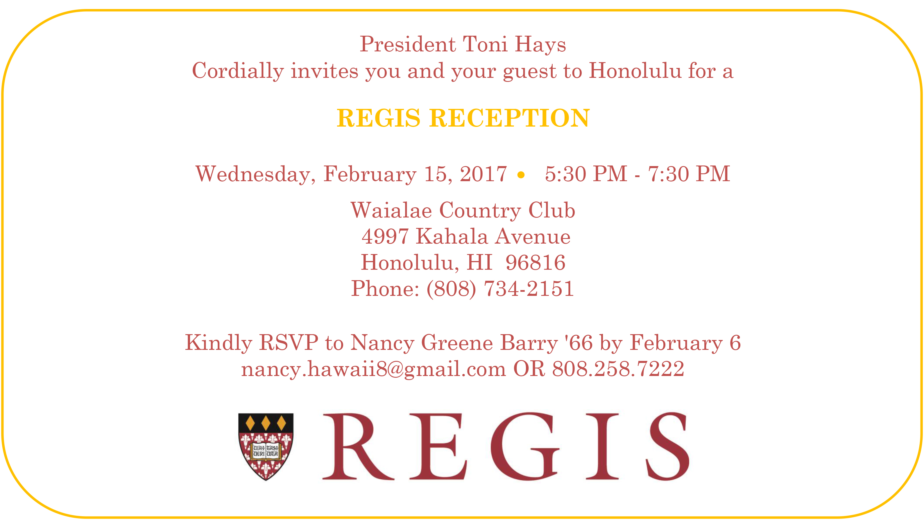 Hawaii 2017 invitation 